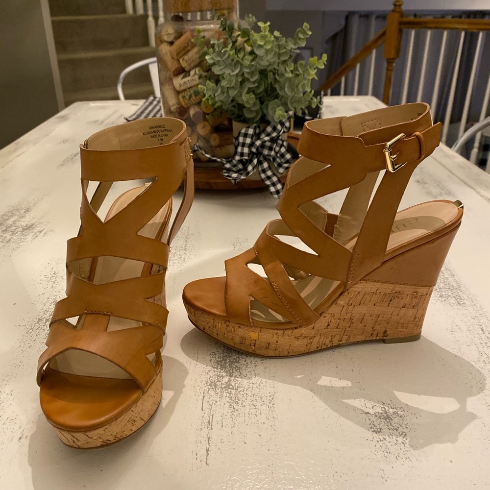 Guess Brown Wedges - size 7.5